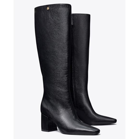 Tory Burch Leather Tall Banana Block heel Boots 9 - Picture 1 of 9